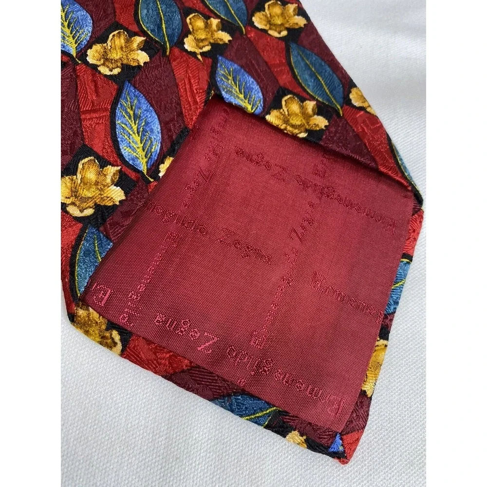 Ermenegildo Zegna Silk Tie Floral Handmade Italy Luxury Old Money Necktie